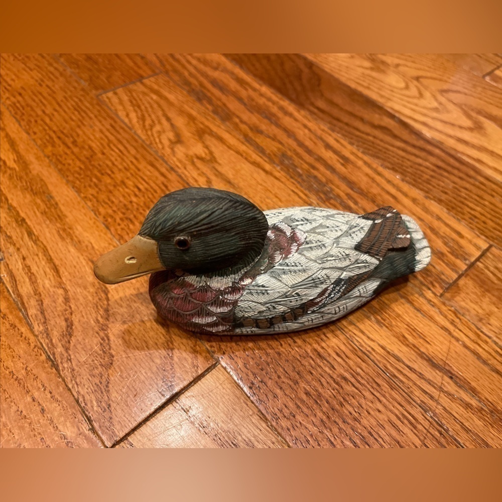 Wood Carved Painted Duck